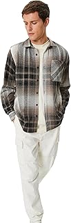 KOTON Mens Classic Neck Buttoned Long Sleeve Check Plaid Shirt Classic (pack of 1)