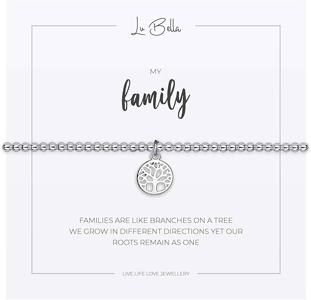 Silver Womens Friendship Charm Bracelet - Womens Stackable Jewellery - Special Best Friend Thoughtful Bracelet - Adjustable Stretchy Silver String Present Jewellery with Charm and Gift Bag from Lu Bella