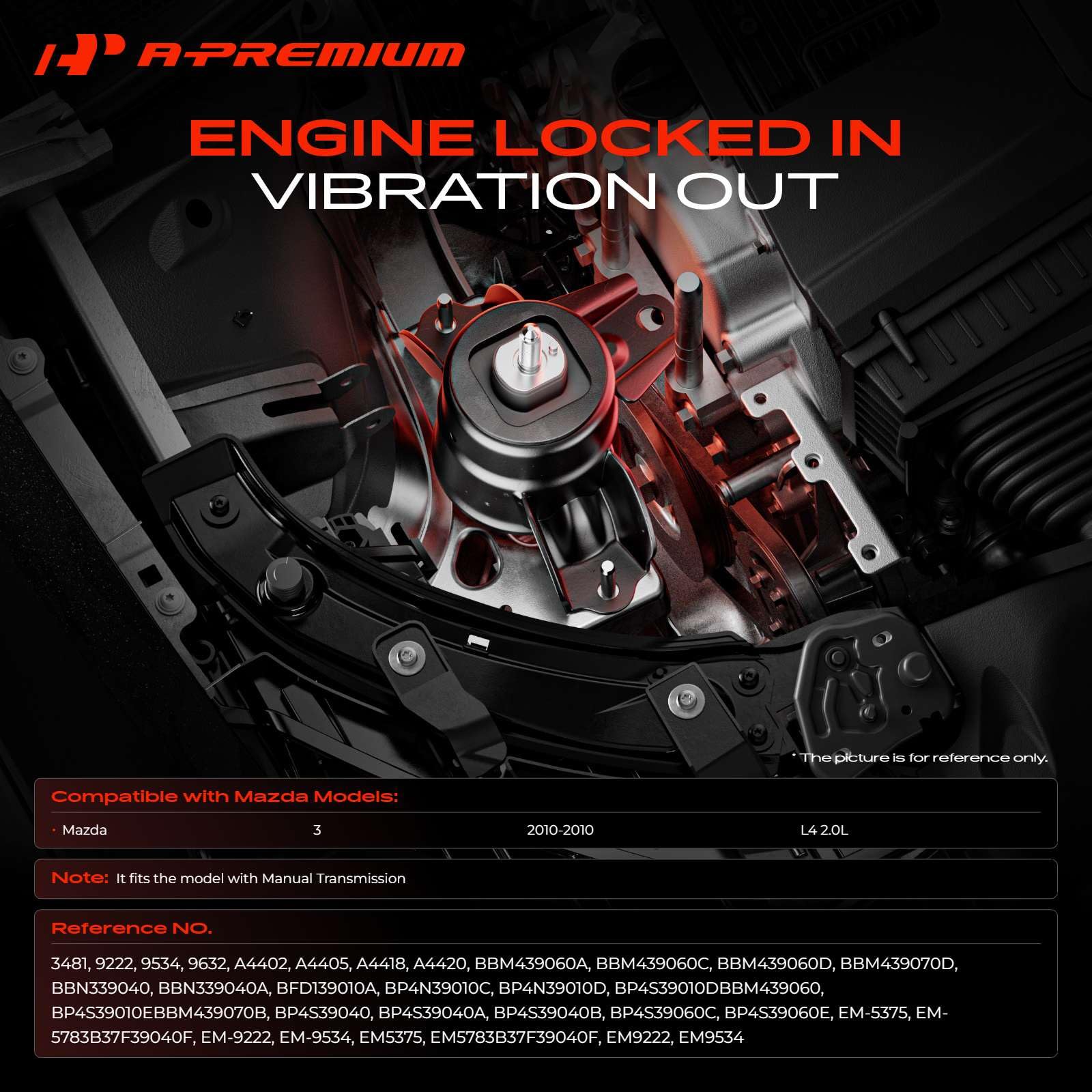 A-Premium Engine Motor and Transmission Mount Kit, with Torque