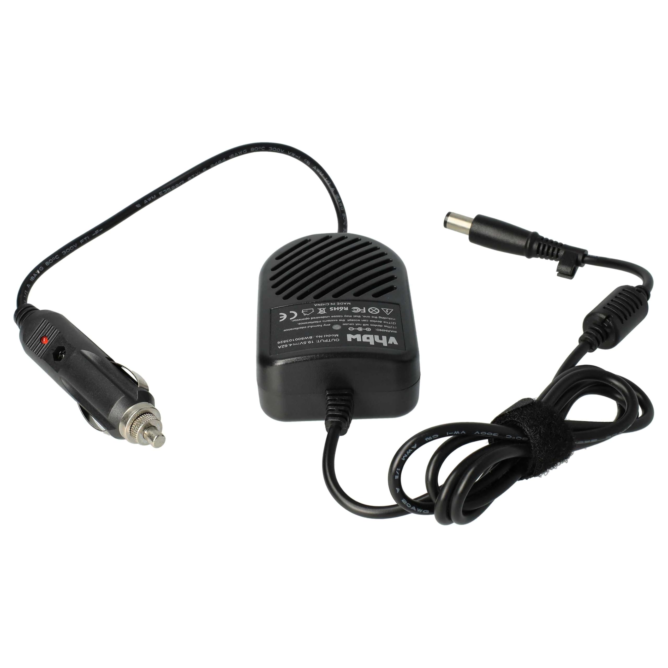 vhbw caricabatteria da auto compatibile con Dell Vostro 3450, 3550, 3000, 3300, 3400, 3500, 2510, 3700 notebook - Caricatore da 12V nero 4.62 A