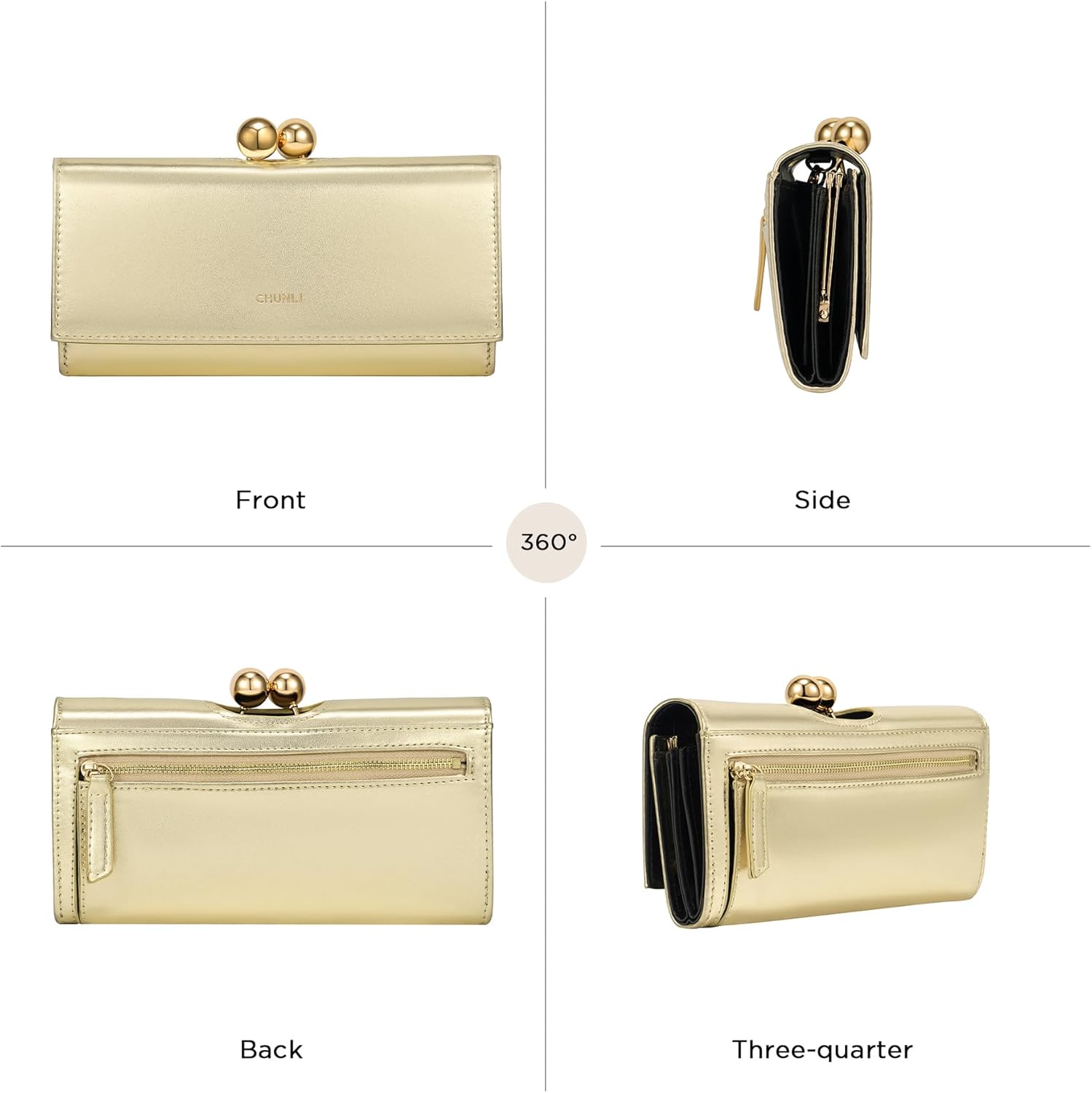CHUNLI Elegant Clutch Purses for Women Evening Bag with Credit Card Slots & Wristlet for Weddings, Parties, and Proms