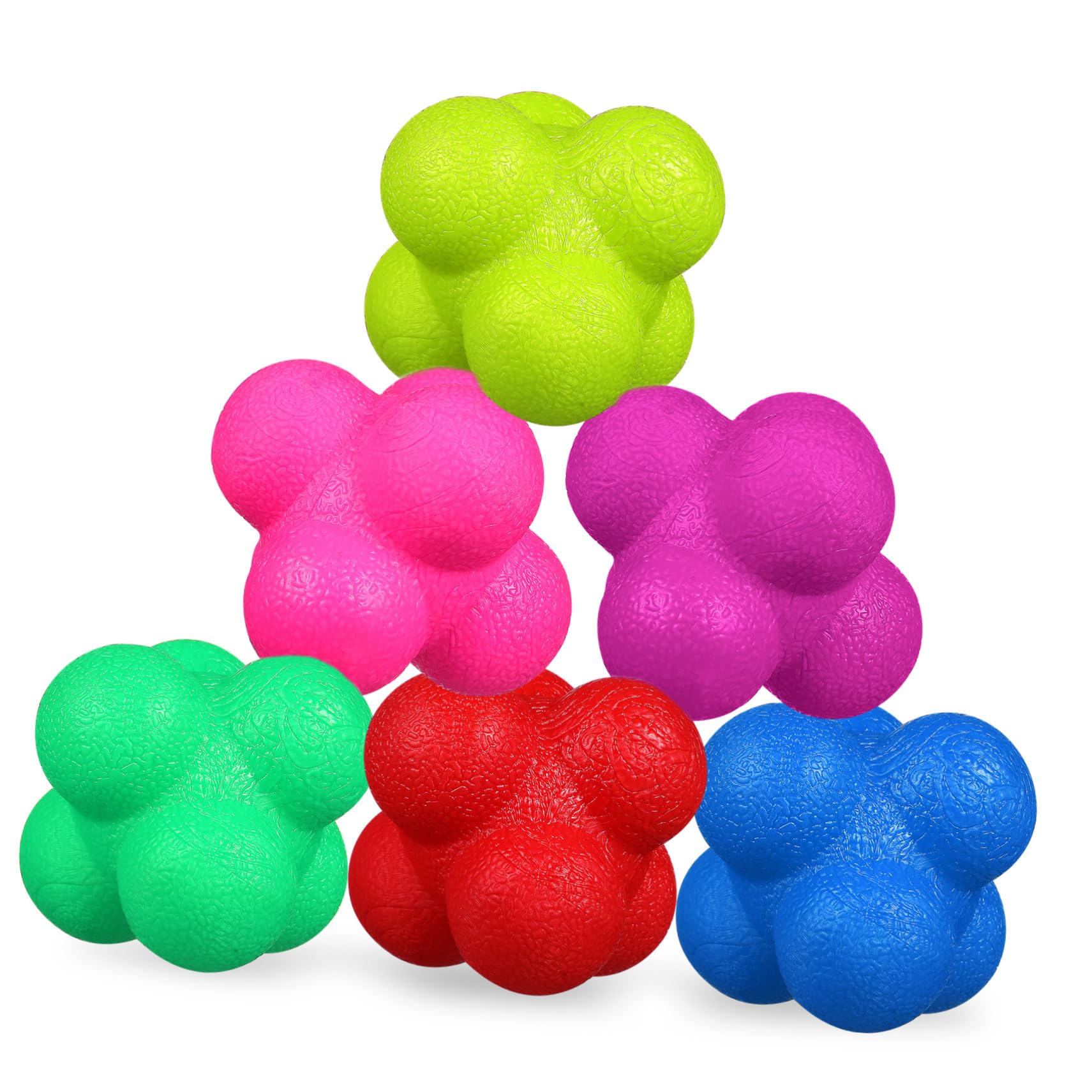 6 Piezas Pelotas de Reacción Hexagonales para Entrenamiento de Agilidad y Coordinación Equipo Portátil para Ejercicio Deportivo