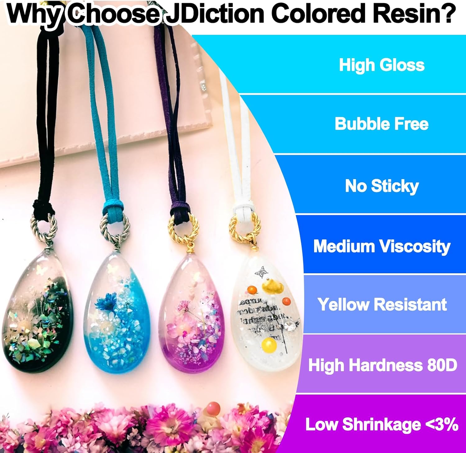 JDiction UV Resin Black, 100g Colored UV Resin Odorless and Hard Resins Kit for Jewelry Making, Colored Casting and Coating, Crafts and Decoration