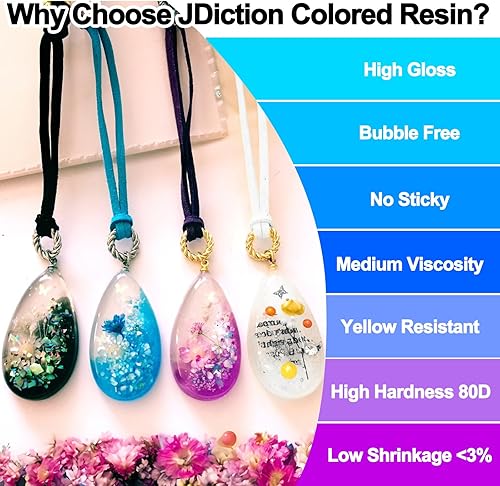 Miniatura 3 de JDiction Resina UV azul, 3.53 oz de resina UV de color, sin olor y dura, kit de resina UV para fabricación de joyas, fundición y revestimiento de