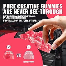 Natures Aid Creatine Monohydrate Gummies (5g) - Pre-Workout Energy & Muscle Growth Support for Men & Women | Peach Electrolyte Gummies (135 Count)