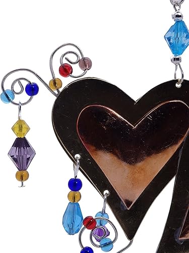 Miniatura 4 de Love You More Two Hearts - Maceta colgante de bronce de níquel y cobre, hecha a mano en caja de regalo