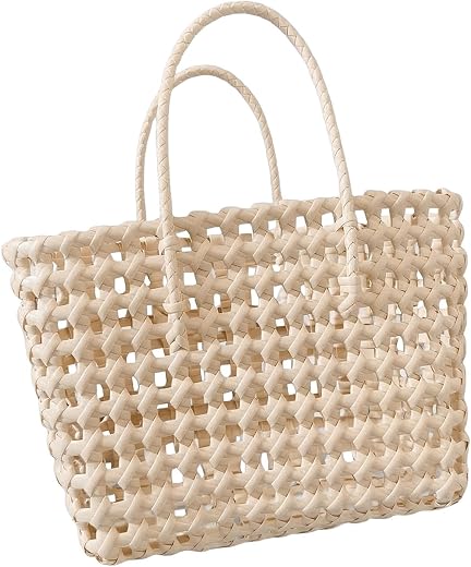 SNAPPSY Woven Handbag Fashion Satchel Summer Beach Tote for Holiday Commuting Picnic