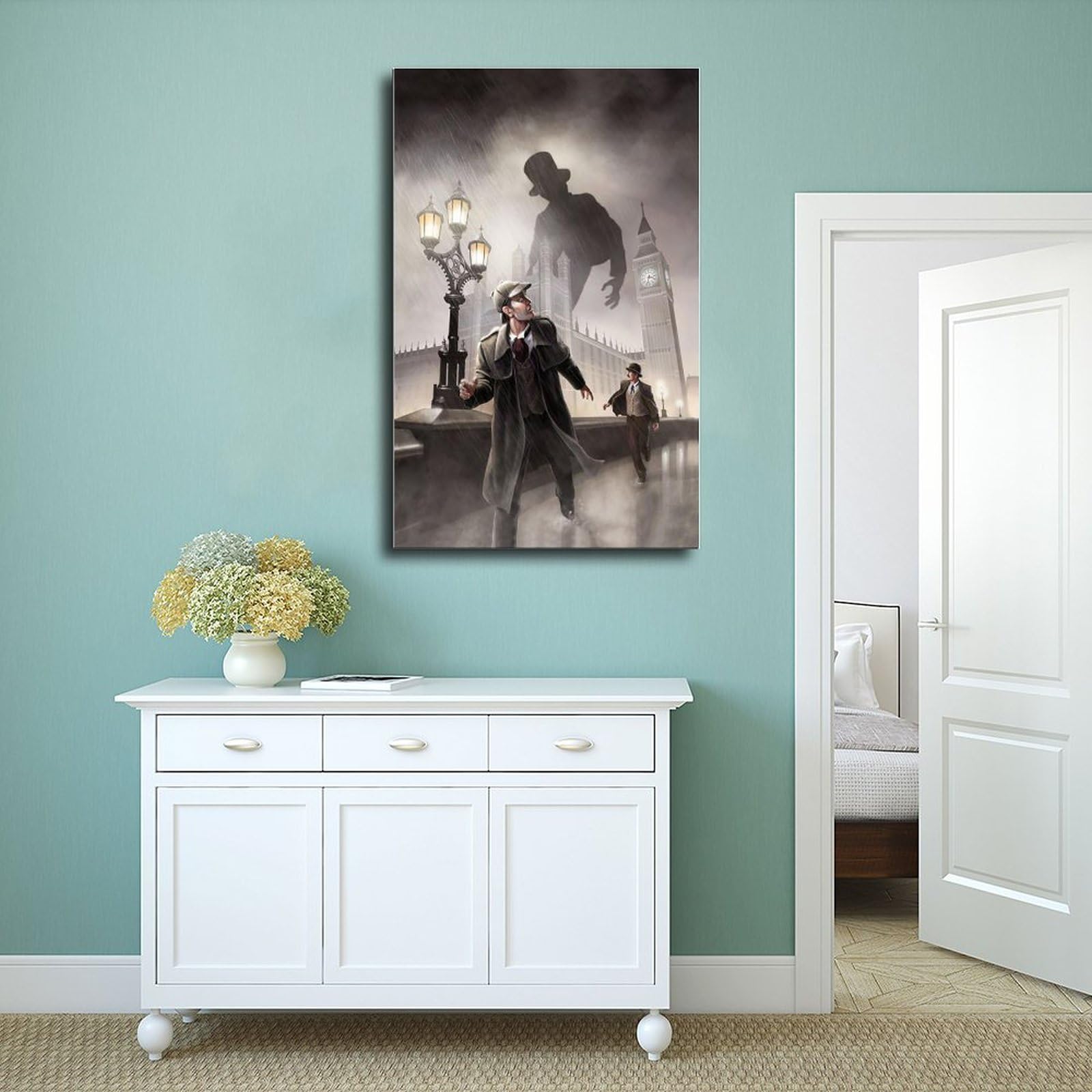 Poster Sherlock Holmes Sur Toile 30 X 45 Cm - Décoration Murale Sans Cadre, Haute Résolution