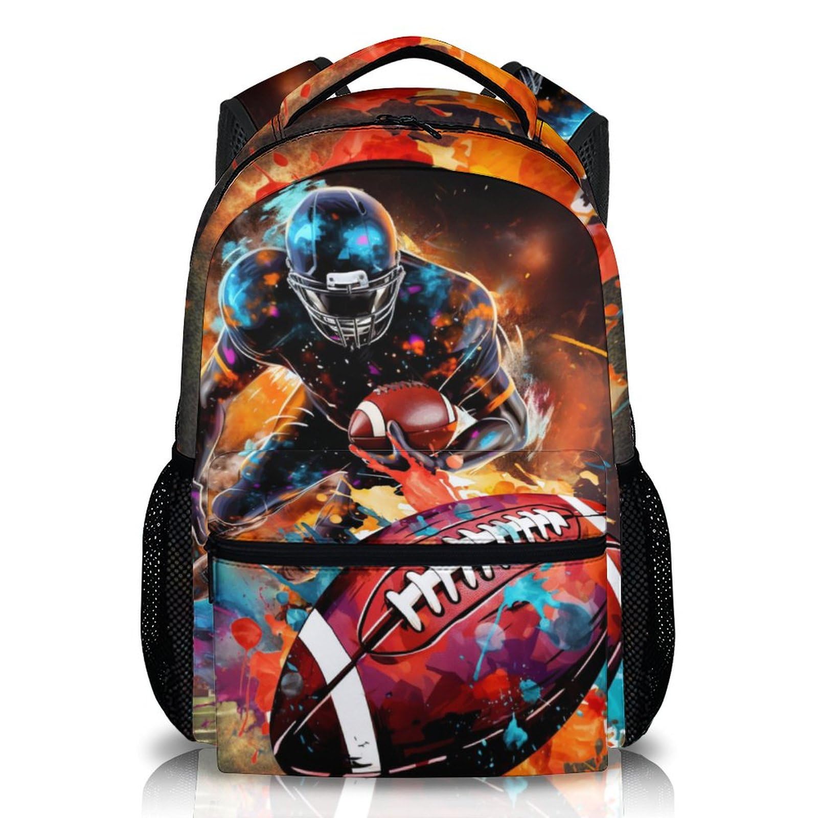 Football School Backpack for Boys Football Backpacks for Kids Students Age 6-18 Kids Bookbag for Primary Middle High