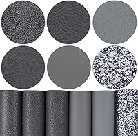 Vista 1 de Litchi Paquete de 6 hojas de cuero sintético de 8 x 12 pulgadas para aretes de lazo, tela de vinilo fácil de cortar para Cricut, cuero sintético