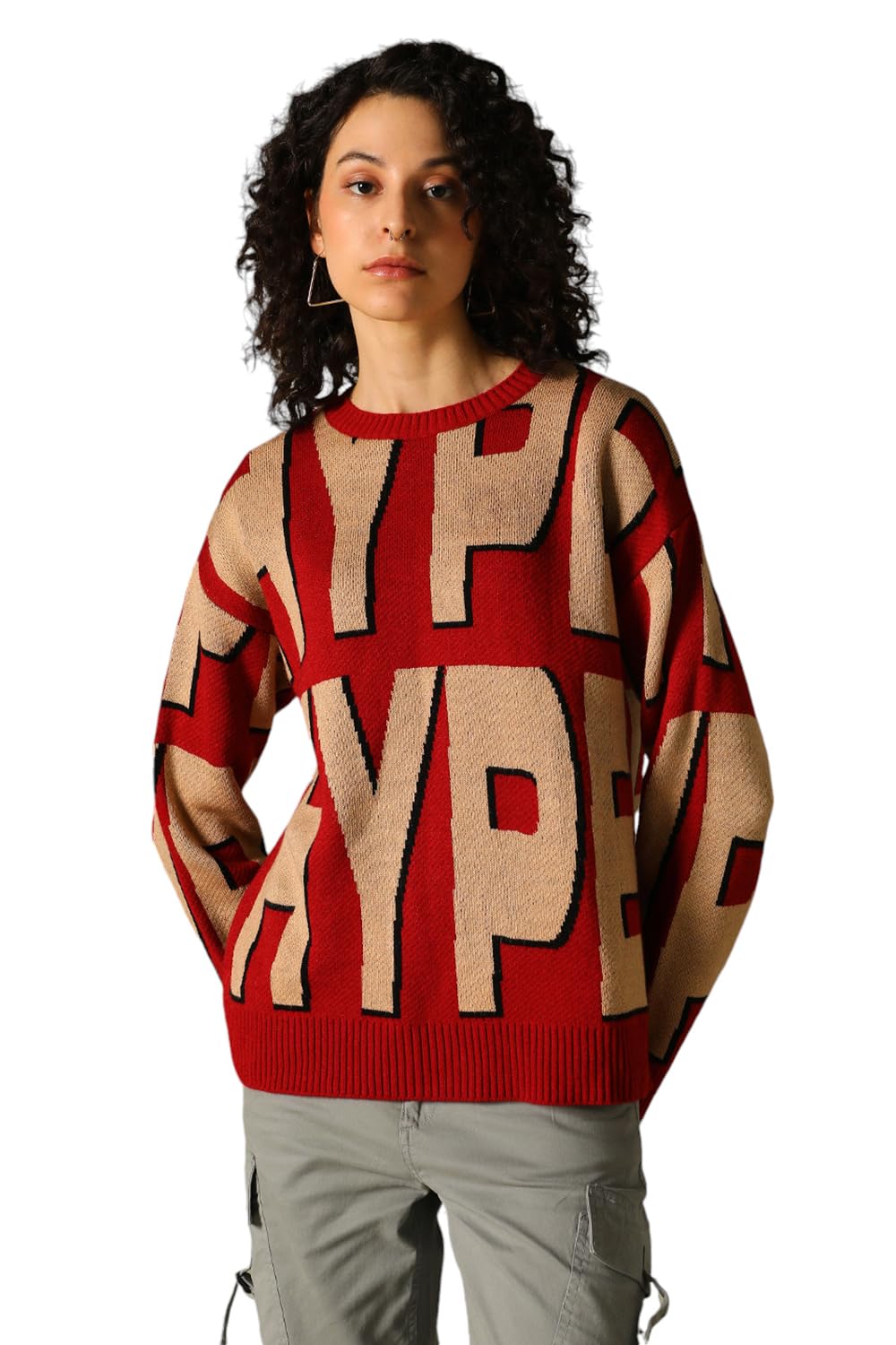 hubberholme Women Acrylic Self Design 0 Round Neck Full Sleeves Sweaters 23-picture-26