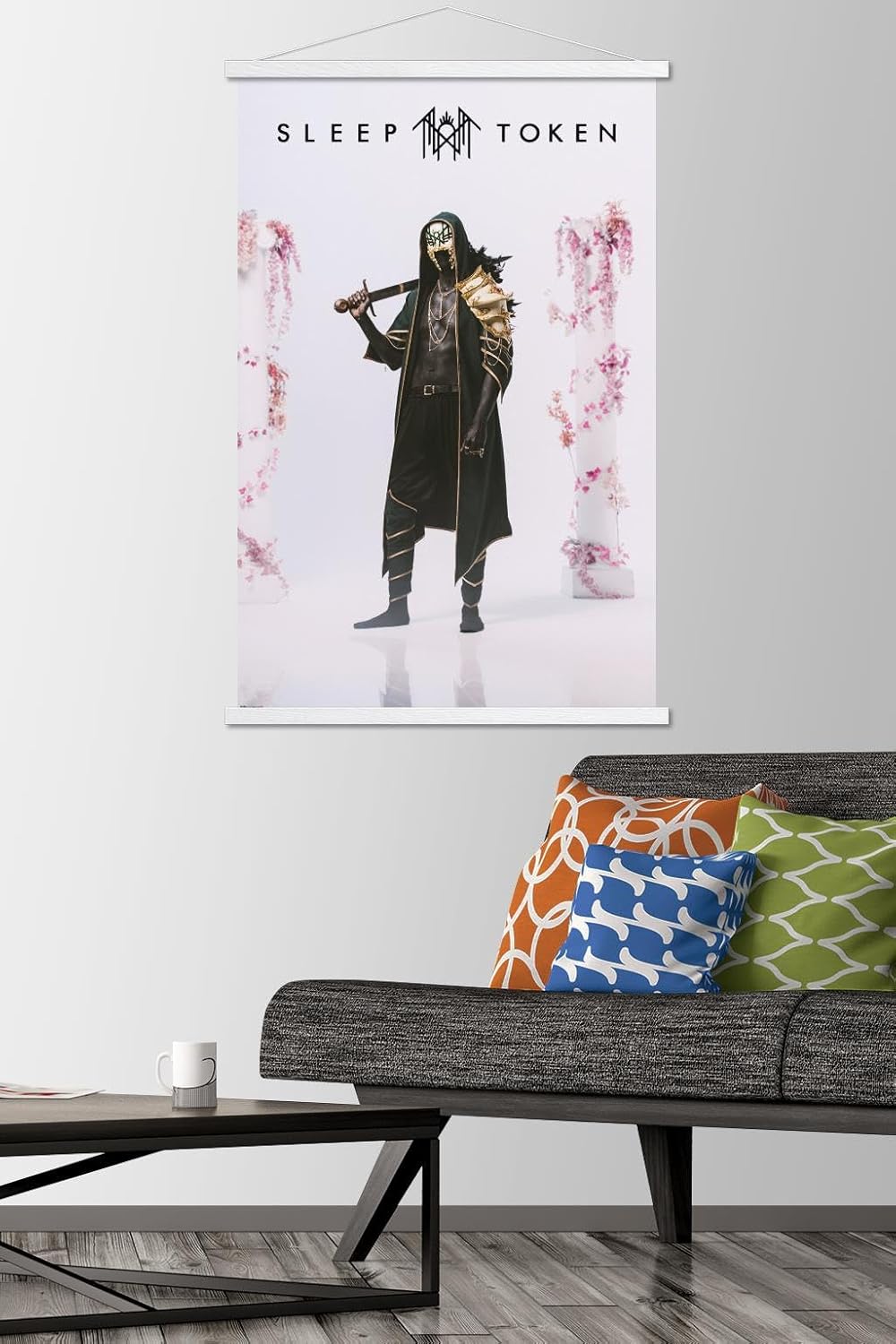 Sleep Token - Caramel Wall Poster with Magnetic Frame, 34L" x 22.4W", Print and White Hanger Bundle