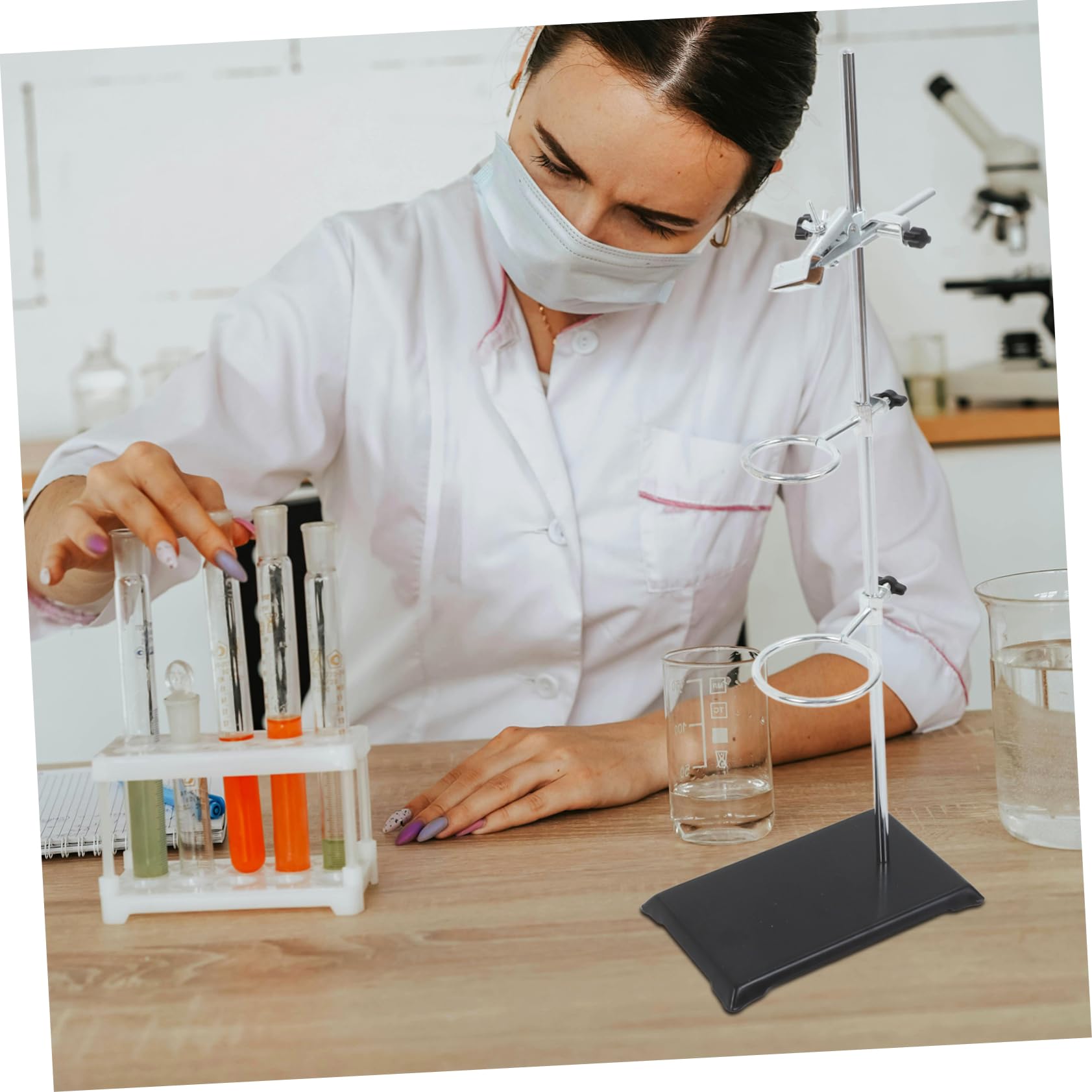 Laborständer Aus Edelstahl Und Eisen Ringklemme Und Tischstativ Mit Klemmen Für Chemie-labor Reagenzglashalter Und Trichterhalter Für Laborstativ Und Klemmenset