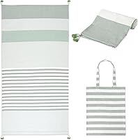 Vista 18 de Folkulture Toalla de playa turca, toalla de playa turca, toallas de playa a rayas de 40 x 72 pulgadas de gran tamaño con bolsa de mano, toallas