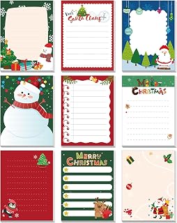 9 Pads Christmas Sticky Notes 3x4 Inch Cute Self Stick Notepads Notes Adhesive Memo Pad Office Decor Birthday Gifts for Students School Teacher Meeting Office Supplies