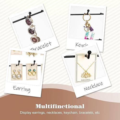 Miniatura 6 de Miratino Soporte de exhibición de aretes para vender, organizador de aretes de madera maciza, soporte de exhibición de joyas para vender tarjetas de