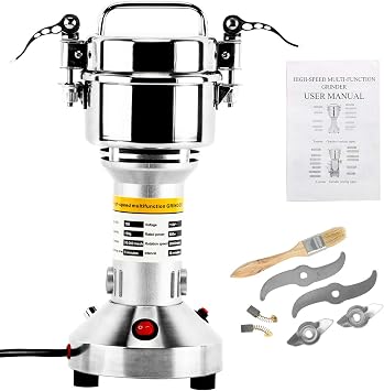 Homend High Speed 150g Electric Grain Mill Grinder Powder Machine Spice Herb Grinder 850W 70-300 Mesh 28000RPM Stainless Steel Commercial Grade for Kitchen Herb Spice Pepper Coffee 150g