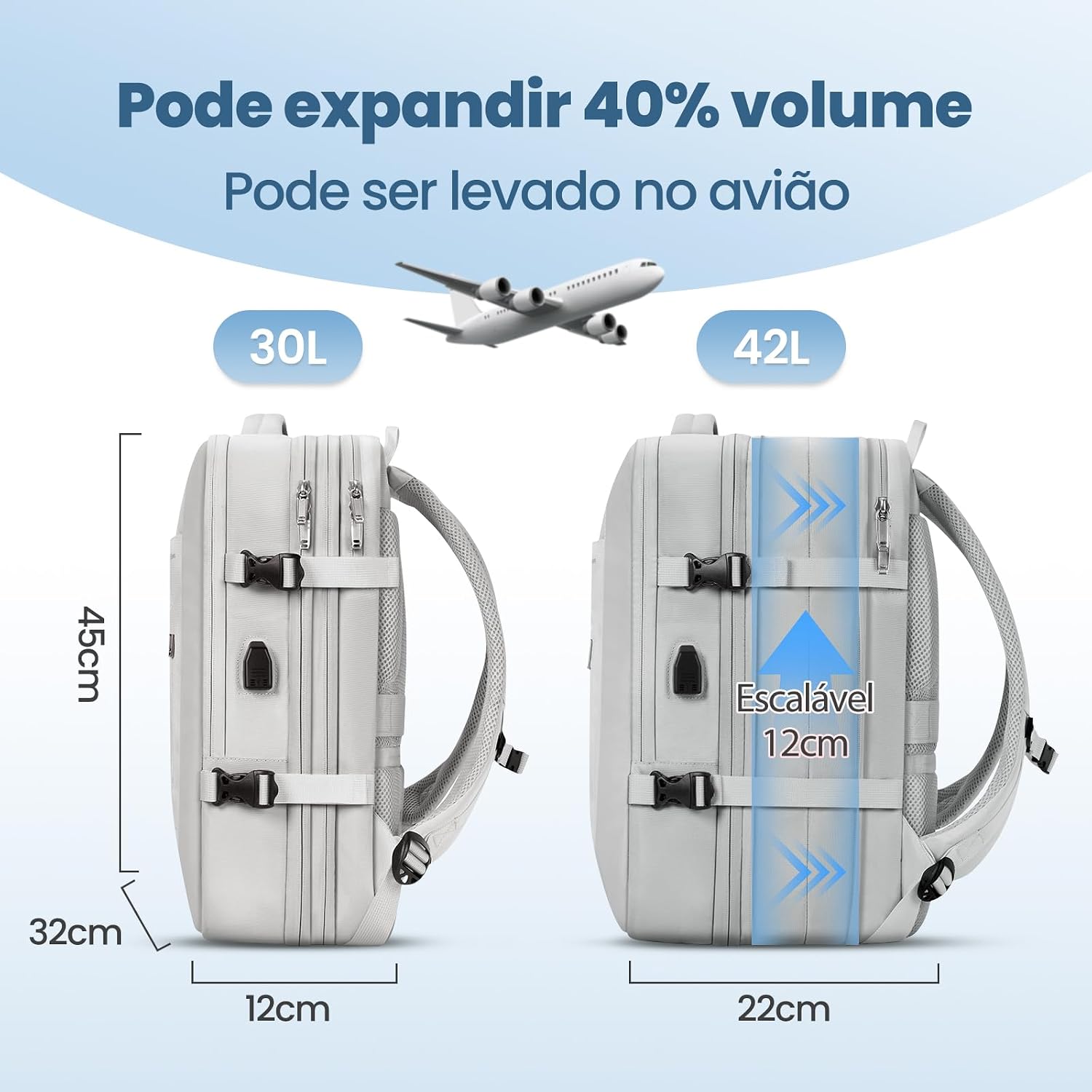 Mochila de Viagem Expansivel Masculina Feminina Para Notebook Mochila de Viagem Expansivel Masculina Feminina Para Notebook