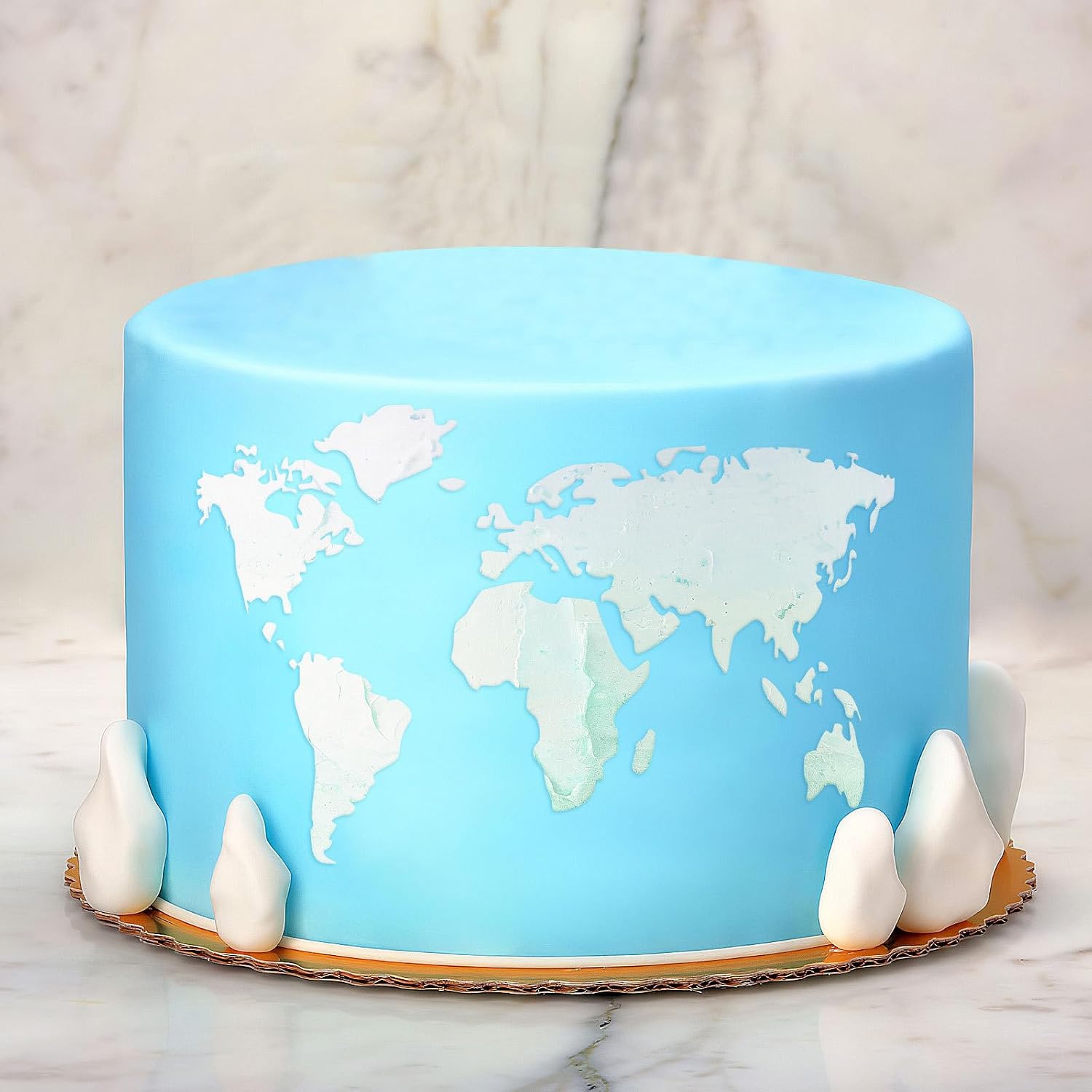Earth Map Cake Stencil Mold for Fondant DIY Baking Decoration