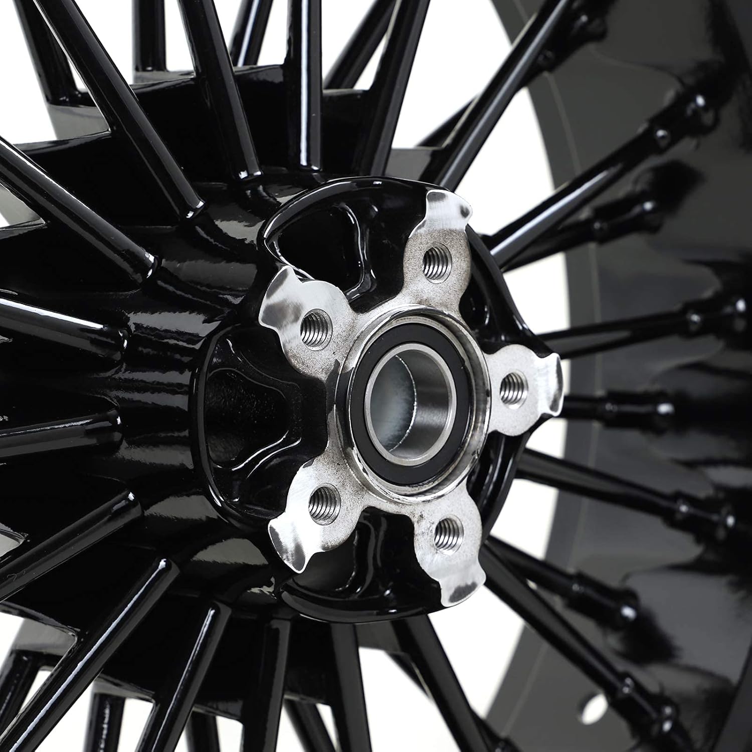 TOFR 17x6.0 Black Rear Wheel Rim Fat King Spokes Tubeless For Harley Dyna Fat Bob 2008-2017 Softail Standard Custom Night Train Springer 2006-2010 FatBoy 2007-2017