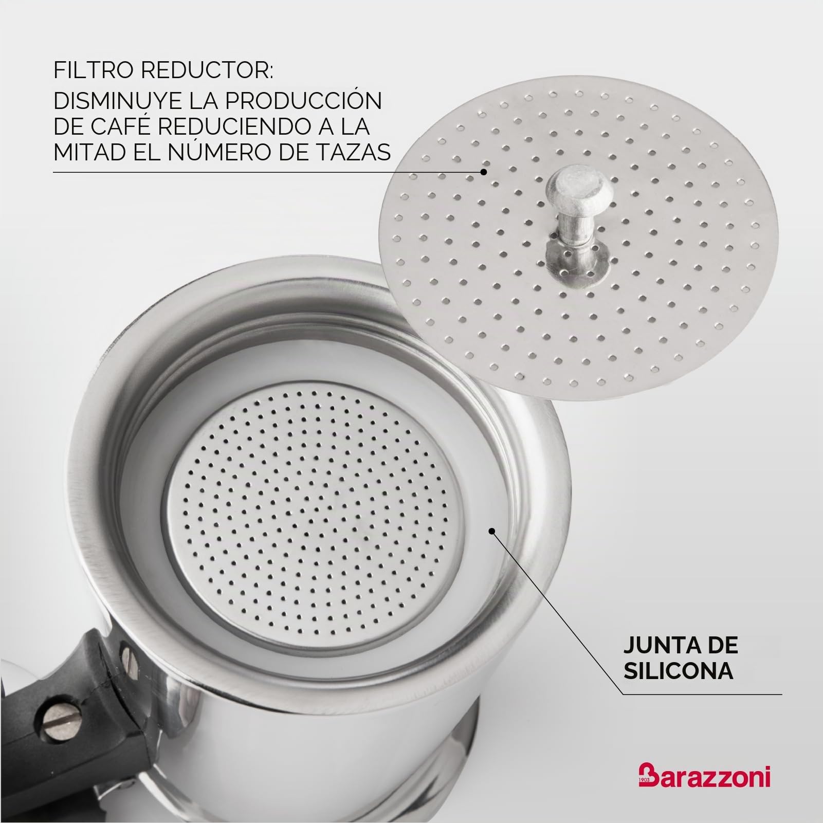 La cafetera Inox 2 Tazas Producto certificado por la Accademia Italiana Maestri del Café - Apta para inducción