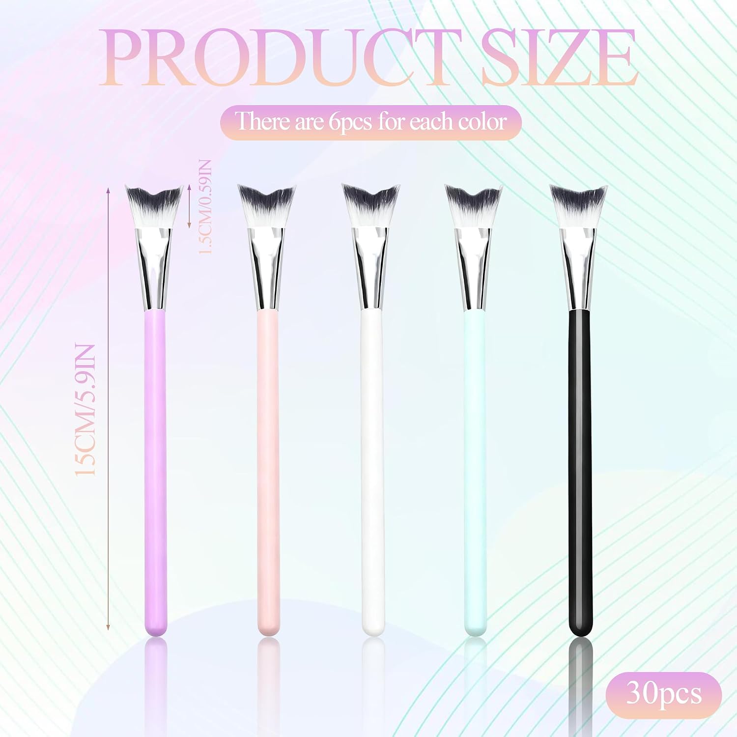 30Pcs Lash Cleaning Brush Curved Fluffy Lash Shampoo Brushes Bulk Eyelash Wash Brush Eyelash Extension for Cleaning, Facial Cleaner Tool for Home Salon Eyelash Extension Makeup Remover
