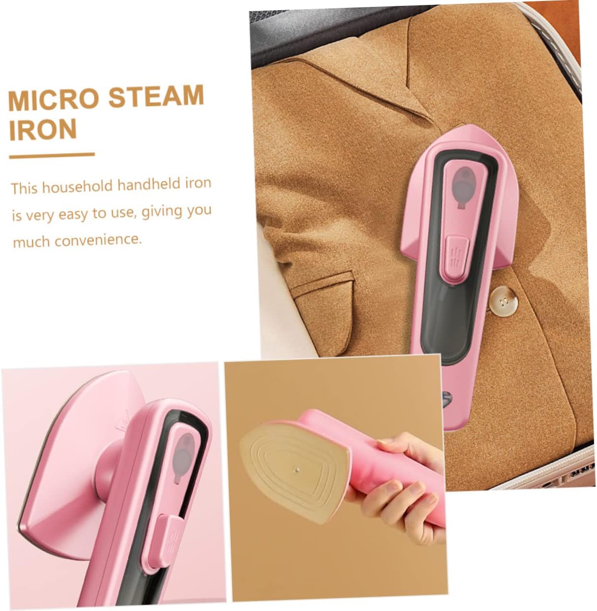 ABOOFAN Portable Handheld Garment Steamer Mini Electric Clothes Iron Dual Voltage Lightweight Travel Iron for Home and Travel Use