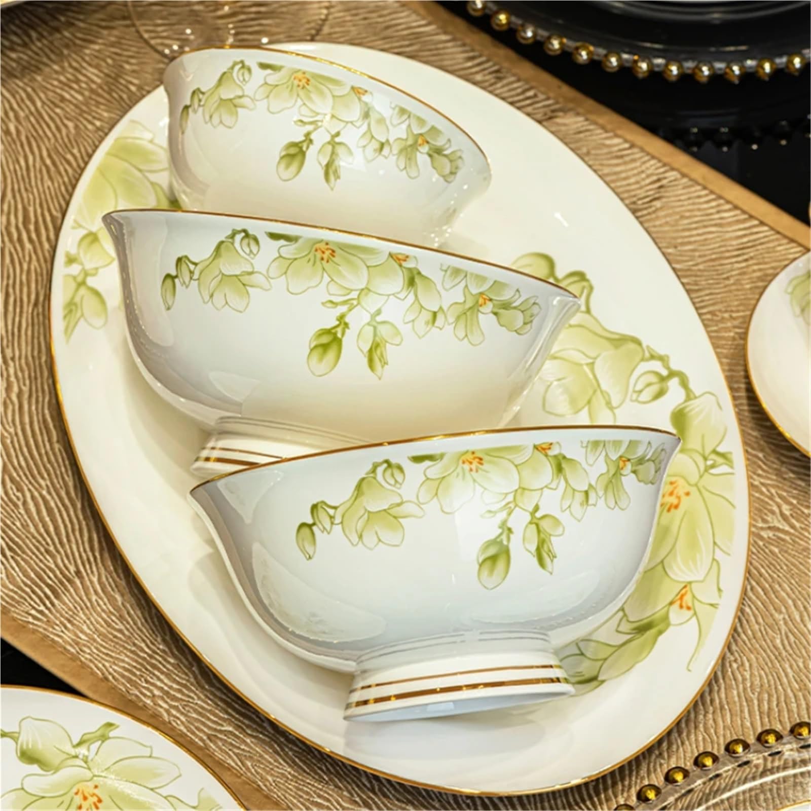 SAeWare Servizio da tavola in ceramica per feste, 88 pezzi, per la colazione, 36 pezzi, per 6 persone