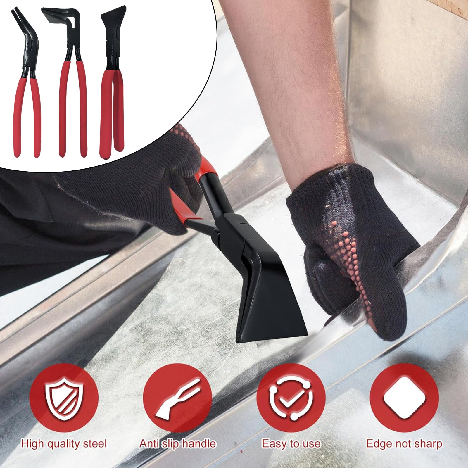 Obcęgi Do Zaginania Blachy 3 Sztuk Narzędzie Do Zaginania Ręcznego | Ergonomiczne Narzędzie do Zaginania Blachy Do Napraw Samochodów Budowy Mebli Prac Hydraulicznych I Pokryć Dachowych