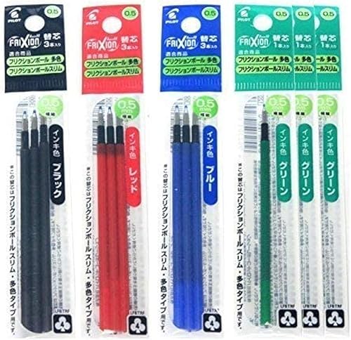 Pilot Recambios de tinta de gel para FriXion Ball 4 tinta de gel Multi Pen 0.020 in tinta negraazulroja 3 x 2 paquetes de 18 recambios valor total