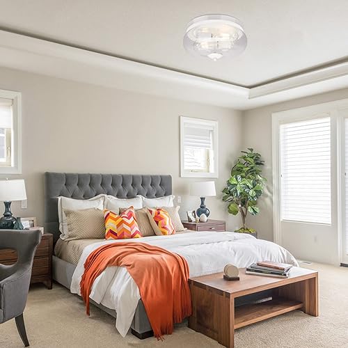 Miniatura 6 de Lámparas de techo Darkaway para montaje empotrado, lámpara de techo interior y exterior con pantalla de vidrio semillado para pasillo, cocina,