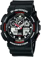 Relogio Masculino Casio G-shock Anadigi Ga-100-1a4dr - Preto/vermelho