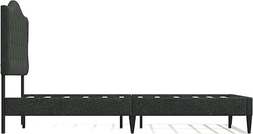 Miniatura 4 de Glenwillow Home OROS - Marco de cama tapizado con plataforma copetuda, respaldo copetudo, base de colchón, soporte de listones de madera, no