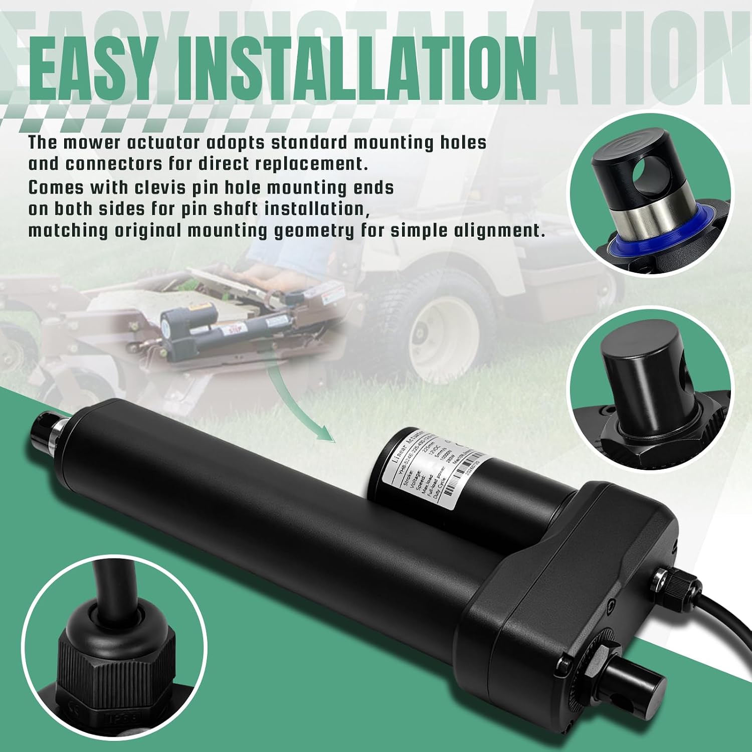 180035 Electric 12 Volt Actuator for Grasshopper Powerfold Decks, Lift Actuator Fit for Grasshopper 3348 3452 3452R 3461 3461R 3472 3472R 3552R 3561R 3572R 3661 3761R 524V-42 526V-52