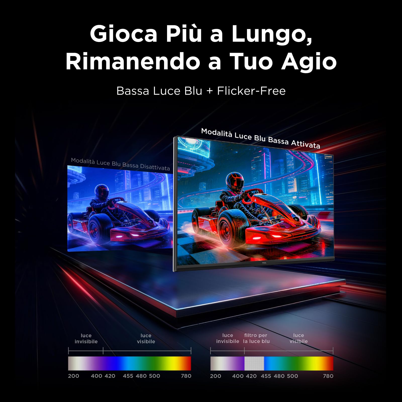TCL 27G64 Gaming Monitor LED QD Mini da 27 polliciitem namerisoluzione QHD,180 Hz,parnello Fast HVA,HDR 600 nit, tempo dirisposta GTG di 1ms, compatibilità AMD Freesymc, G-Sync