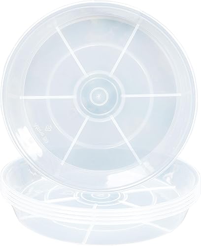 Paquete de 6 bandejas de goteo para plantas de 9 y 10 pulgadas, platillo para plantas, platillo de plástico resistente y resistente, platillos para