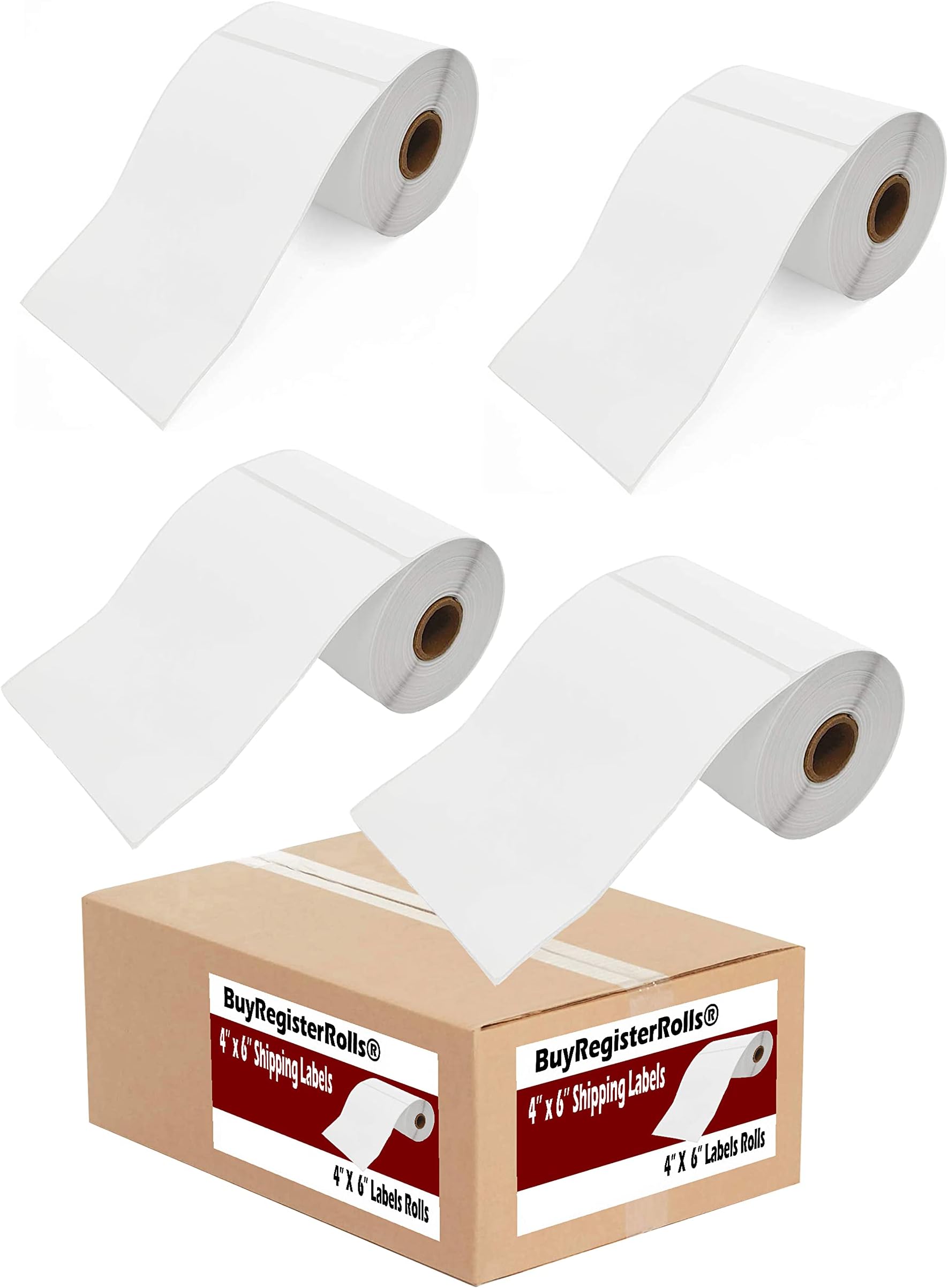 4x6 Thermal Labels roll (1 Roll - 500 Labels) Perforated Postage Thermal Shipping Labels (500 Labels) 4 x 6 Shipping Labels - Commercial Grade Permanent Adhesive Labels