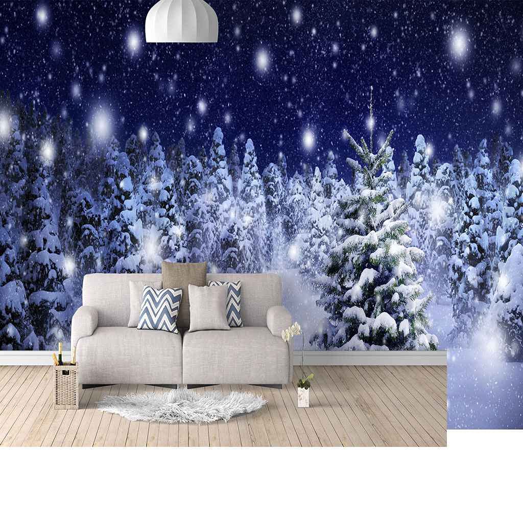 Papier peint photo auto-adhésif 3D paysage neige grand format 400x280