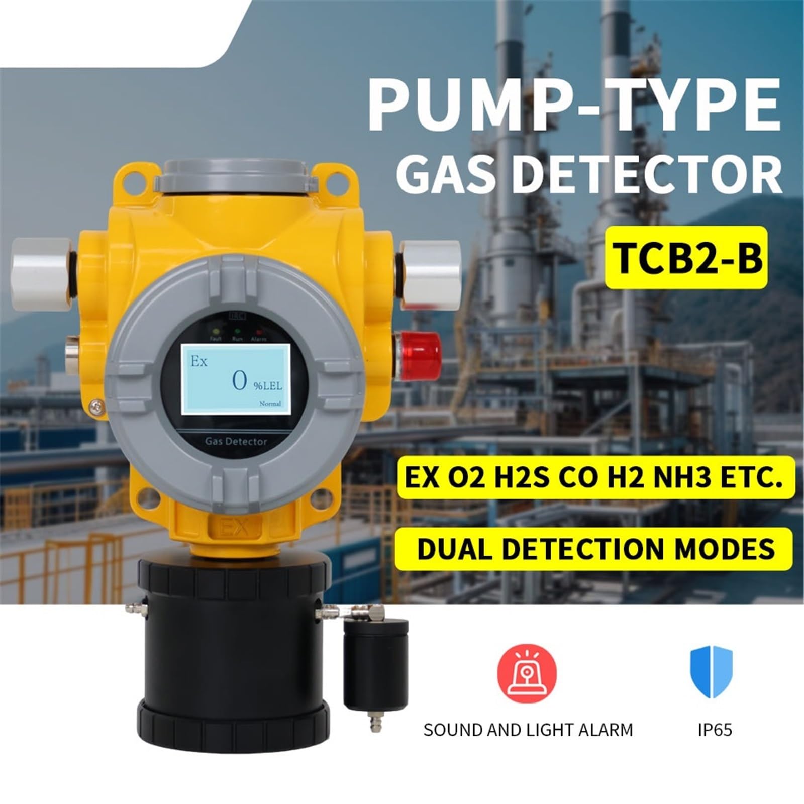 Detektor gazu do montażu gwintowego DC24V Pyłoszczelny miernik usuwania wody CH2O F2 HF Tester gazu ksylenowego(0-10000ppm)