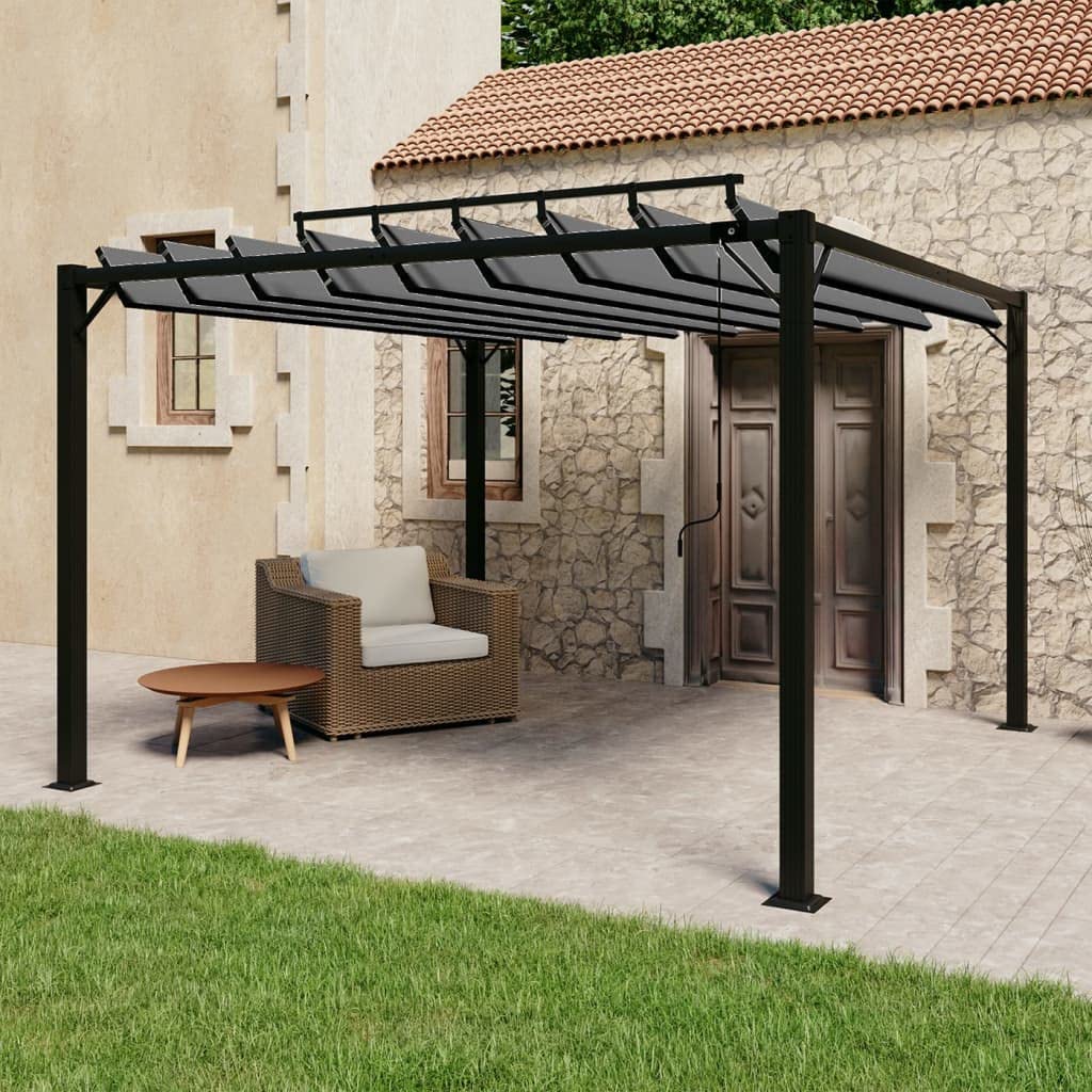 Pergola avec toit à lamelles - 3 x 3 m - Tonnelle en aluminium - Anthracite