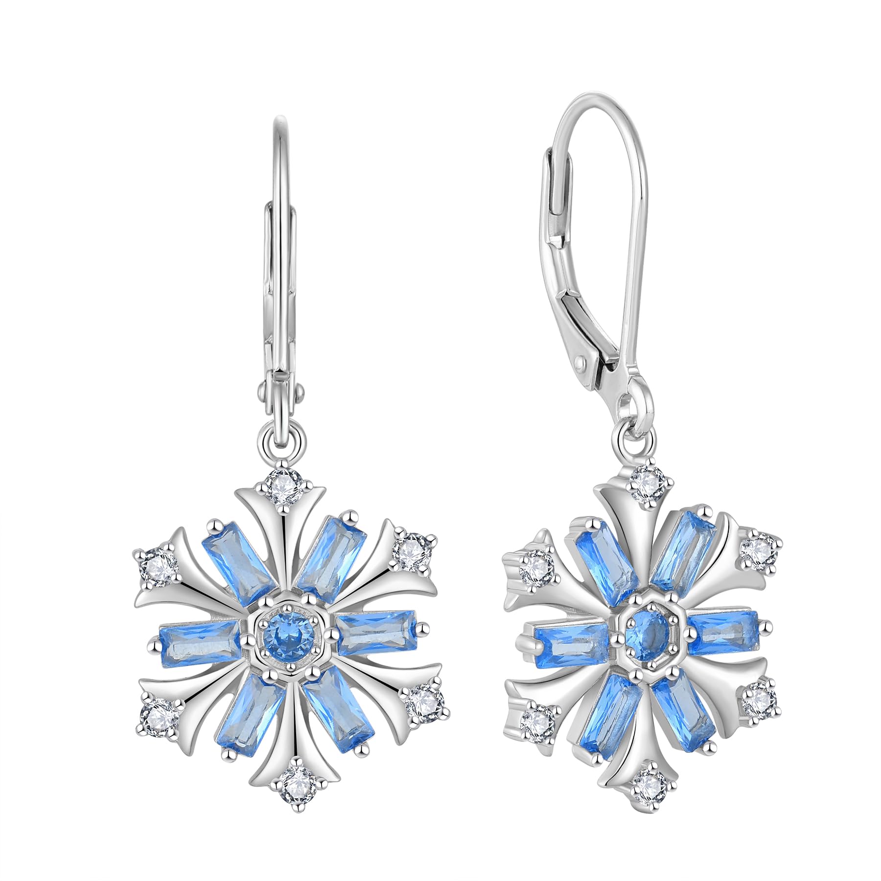 Bijoux de pour femme maman épouse : boucles d'oreilles flocon argent 925 - 7