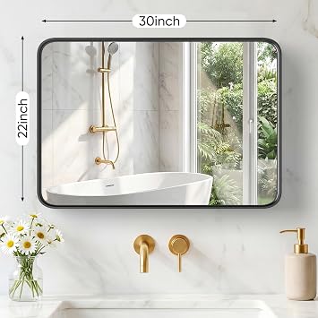 30x22 Inch Bathroom Mirror for Over Sink, Vanity Mirror