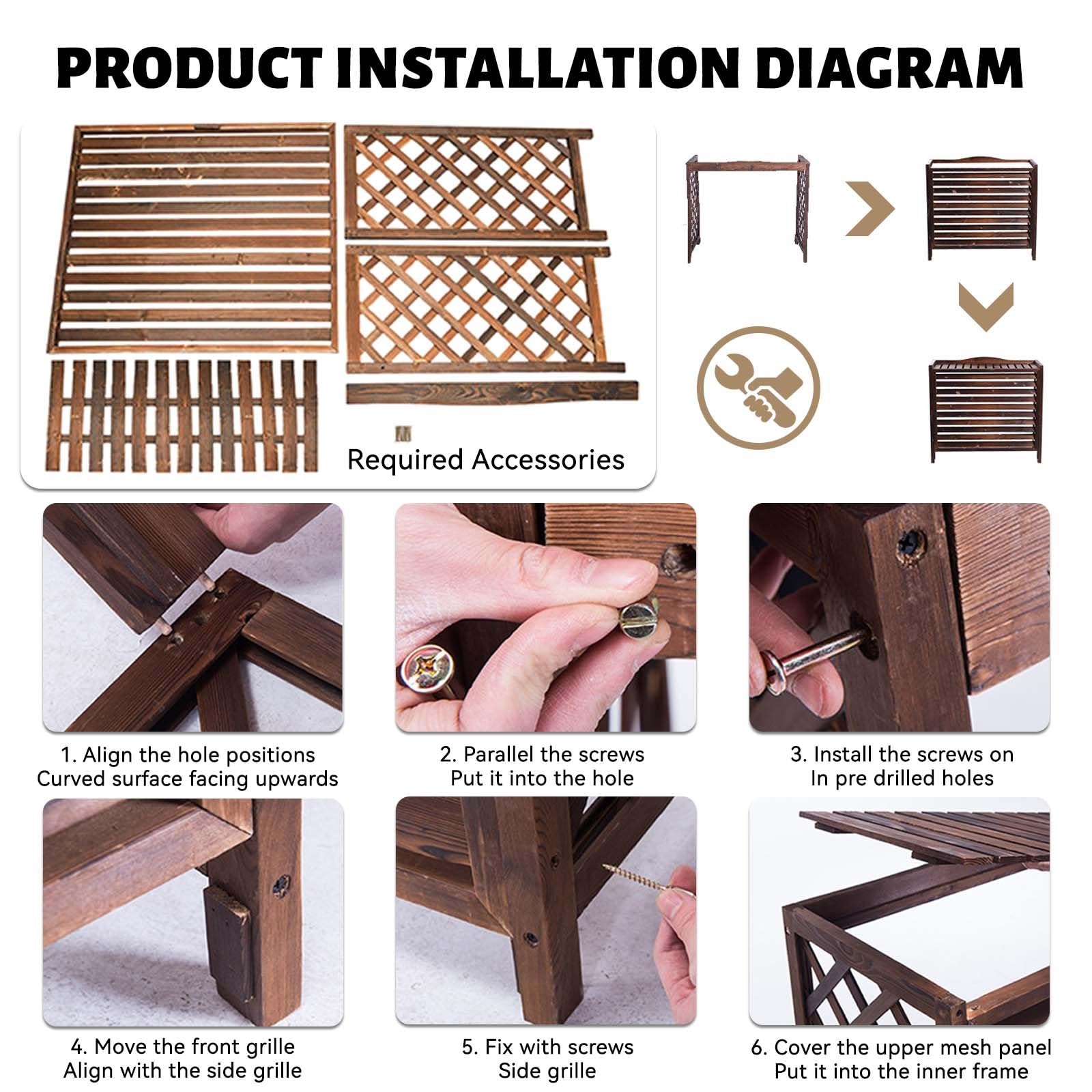 Cubre Aire Acondicionado Exterior Funda Para Aire Acondicionado Balcon Protector Aire Acondicionado Exterior Proteger Del Sol Y La Lluvia Cubierta Aire Acondicionado Exterior Soporte Plantas(100x44x93