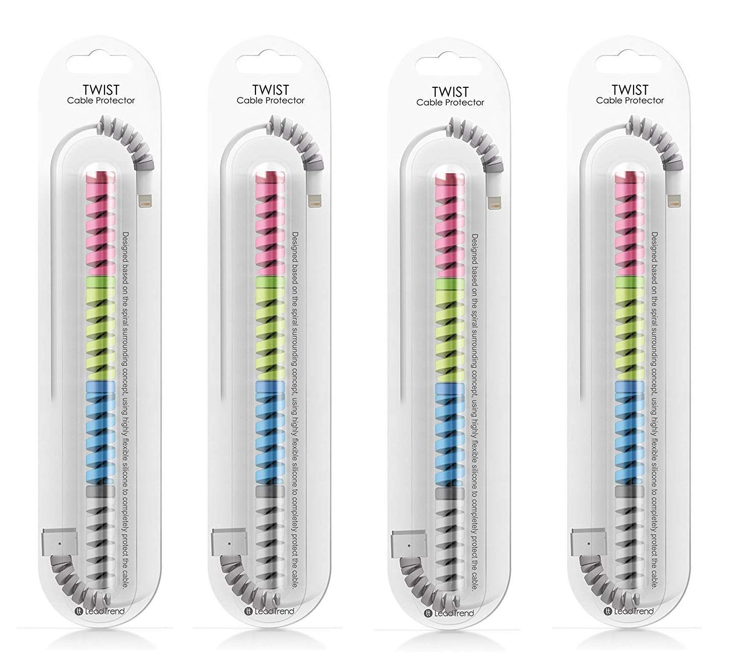Finate Spiral Charger Cable Protector Data Cable Saver Charging Cord Protective Cable Cover Set of 4 (16 Pieces)