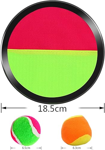 Miniatura 2 de Aneco Juego de pelota y lanzamiento de palas con 1 bolsa de almacenamiento, 4 paletas y 6 bolas (2 bolas grandes y 4 bolas pequeñas)
