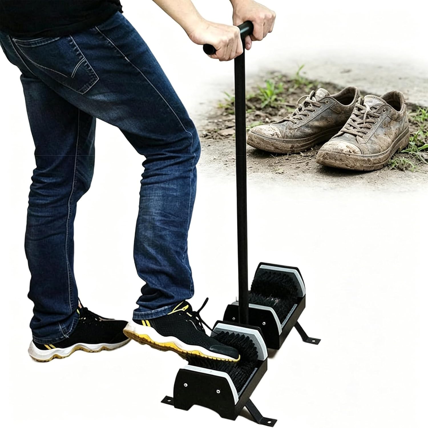 Boot Scraper, Boot Scraper Brush with Handle, Outdoor Shoe Scrubber Cleaner Brush, Boot and Shoe Cleaner, Perfect Outdoor Shoe Cleaner Brush