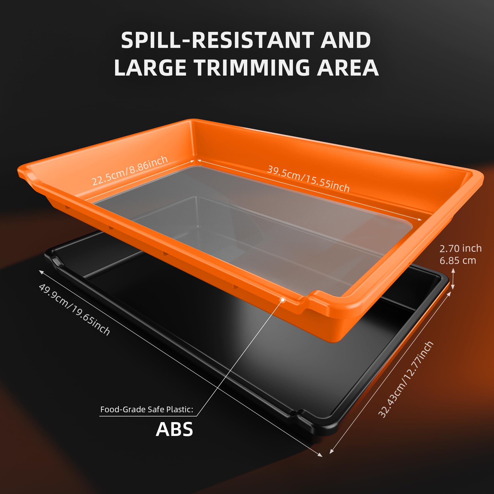 Spider Farmer Trim Tray Kit with Trimming Tray, 150 Micron Precision Screen, Bottom Harvest Bin, Scissors, Brush & Magnifying Card – Collect Pollen and Fine Plant Material