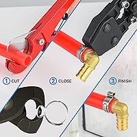 Vista 6 de Paquete de 200 anillos de abrazadera Pex de 3/4 pulgadas, anillo de crimpado PEX de acero inoxidable 304 premium, abrazaderas de ajuste Pex