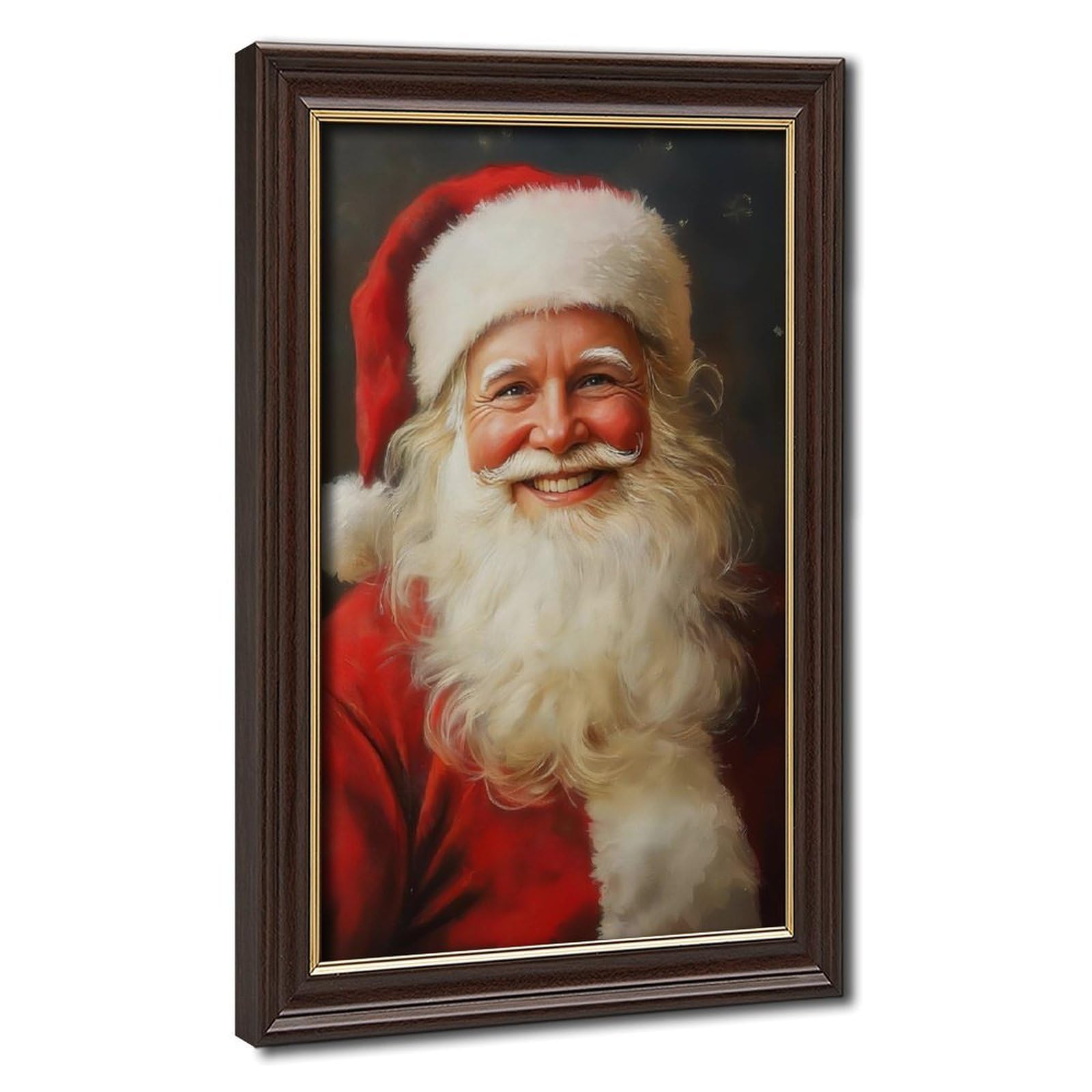 Bareronor Vintage Santa Claus Canvas Poster for Bedroom Decor Gift