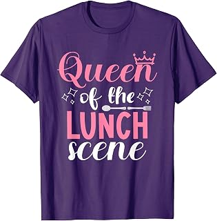 Queen Of The Lunch Scene Groovy Cafeteria Worker Lunch Lady T-Shirt